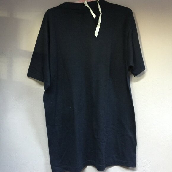 Vintage Keehn Scenes Men's Navy Blue Patchwork Crew T-Shirt Large Short Sleeve - Picture 5 of 7